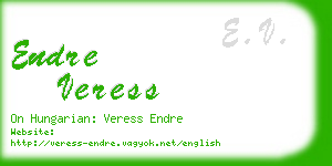 endre veress business card